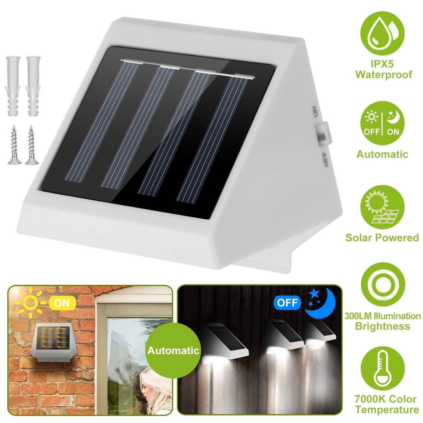 Solarbetriebene LED-Treppenleuchten
