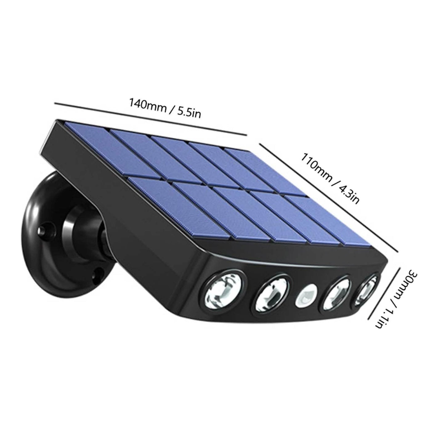 LED Solar Wandleuchte, schwenkbar, wasserdicht, mit Bewegungsmelder