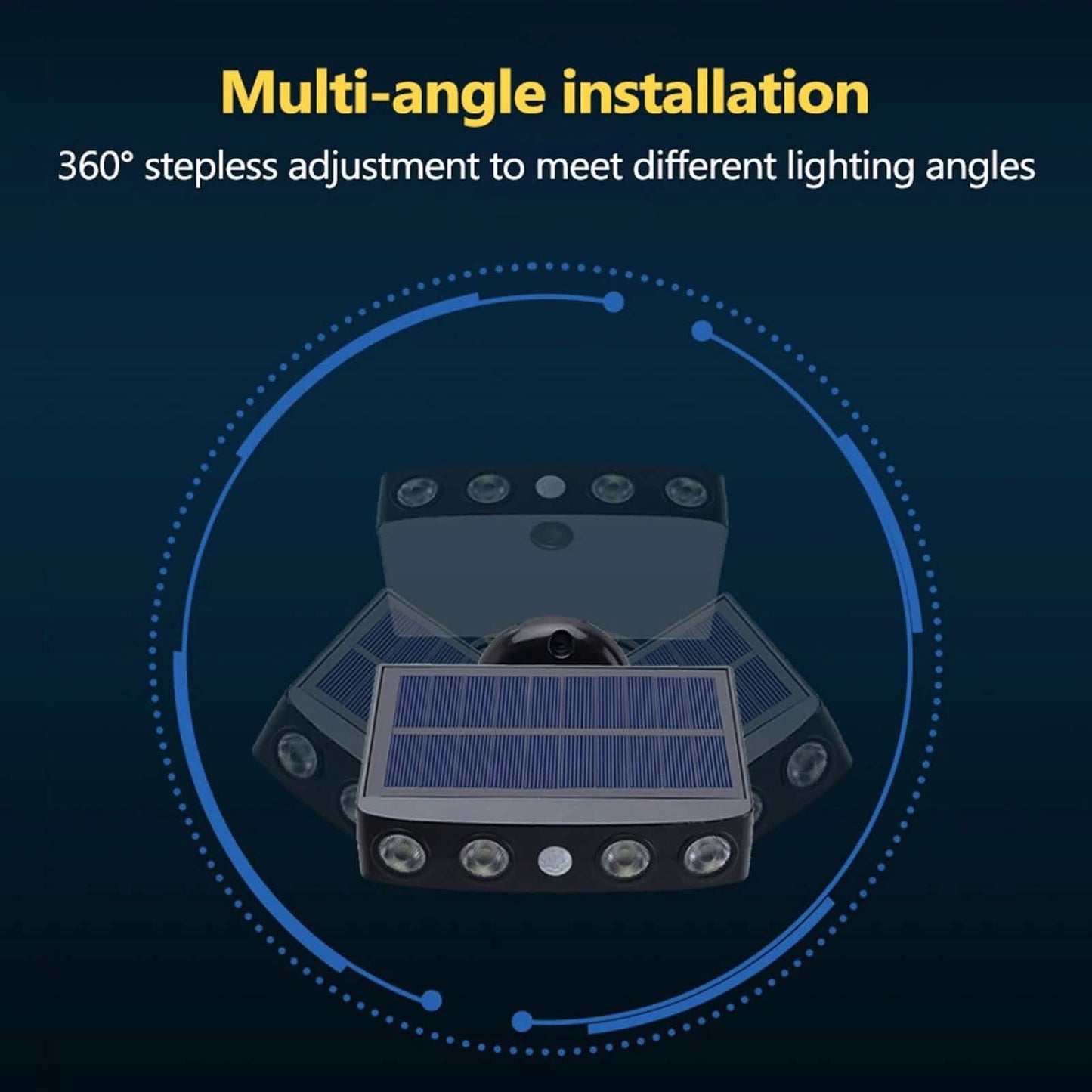 LED Solar Wandleuchte, schwenkbar, wasserdicht, mit Bewegungsmelder