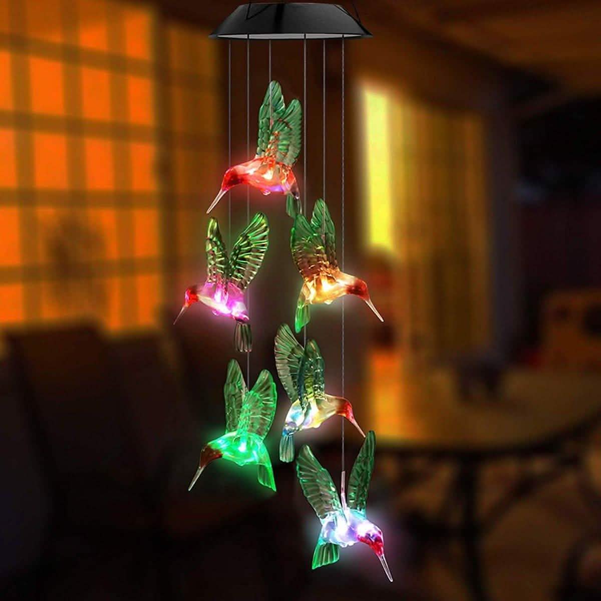 LED Solar Lichterkette Kolibri Windspiel