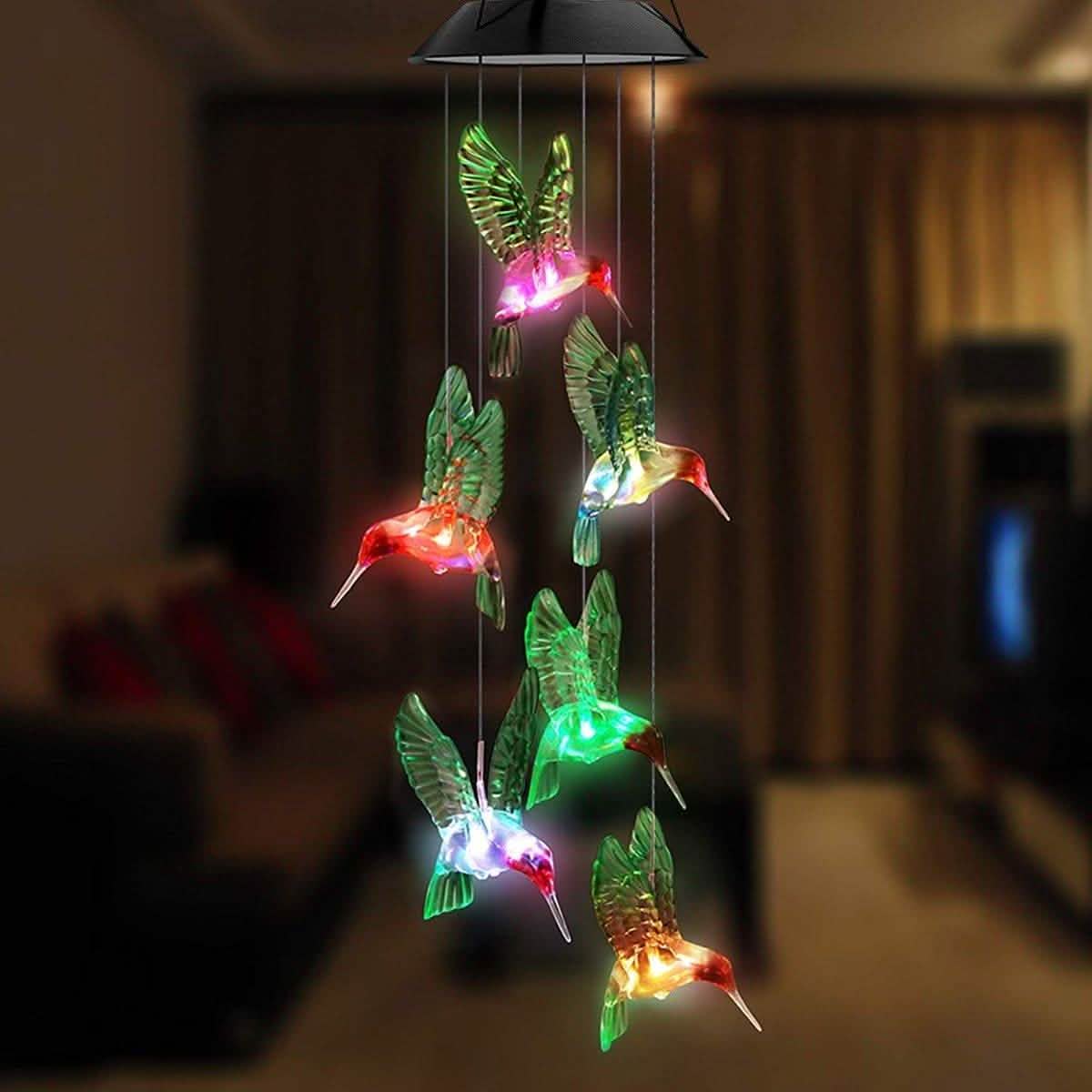 LED Solar Lichterkette Kolibri Windspiel