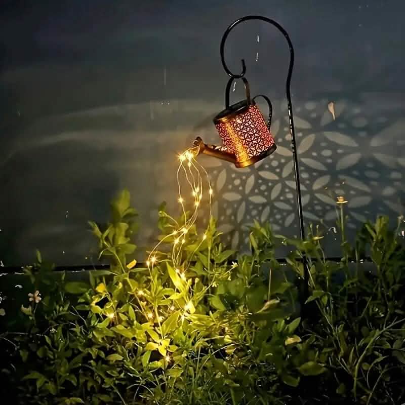 LED Gießkanne Fee Teekanne Solar Lichterkette