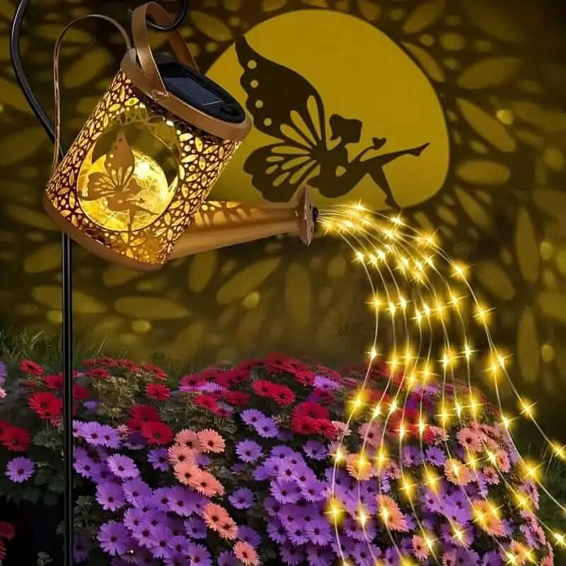 LED Gießkanne Fee Teekanne Solar Lichterkette