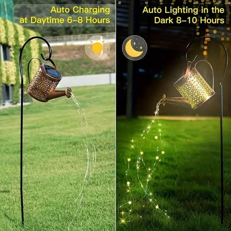 LED Gießkanne Fee Teekanne Solar Lichterkette
