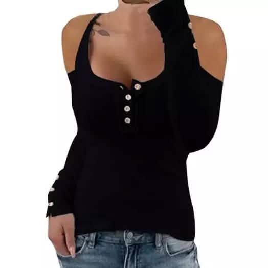 Damen-Top „Sheila“ mit Carmen-Ausschnitt