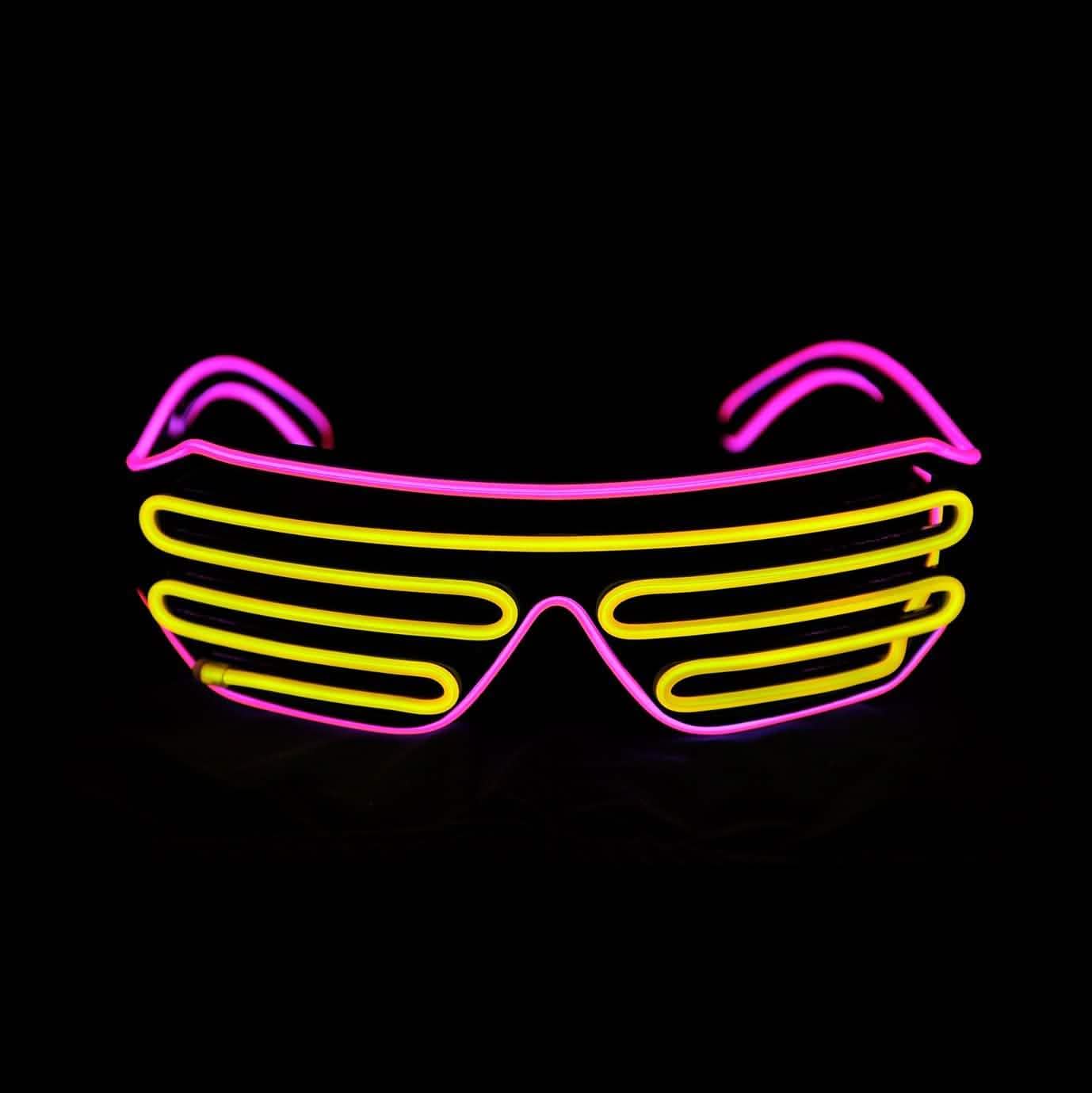 Light Up Shutter Neon Rave Blinkende LED-Sonnenbrille