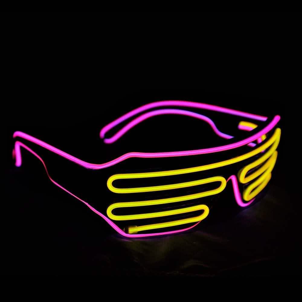 Light Up Shutter Neon Rave Blinkende LED-Sonnenbrille