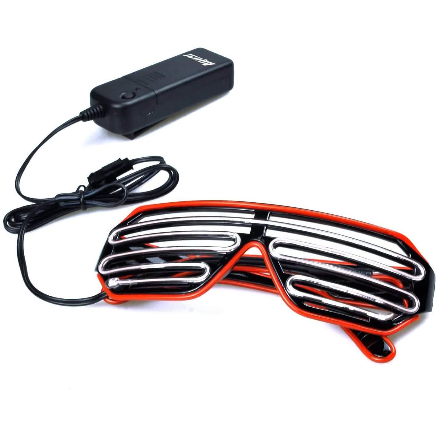 Light Up Shutter Neon Rave Blinkende LED-Sonnenbrille