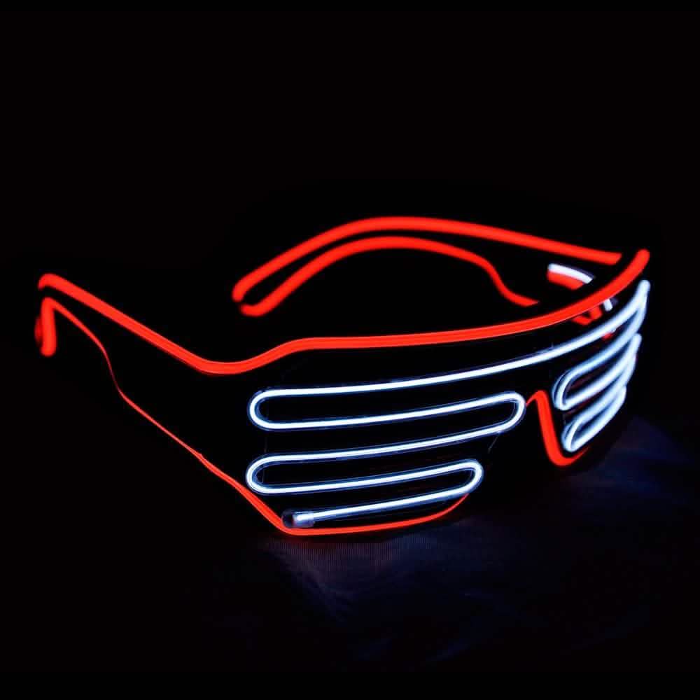 Light Up Shutter Neon Rave Blinkende LED-Sonnenbrille