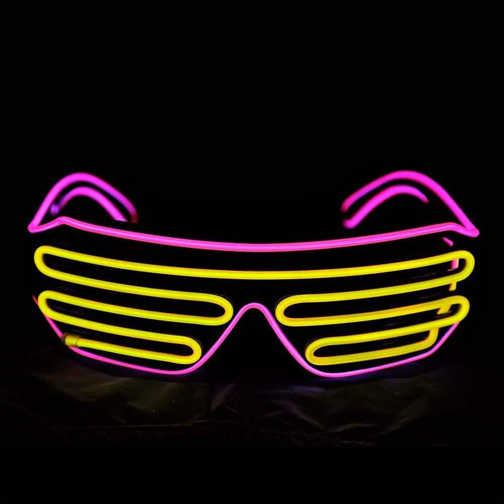 Light Up Shutter Neon Rave Blinkende LED-Sonnenbrille
