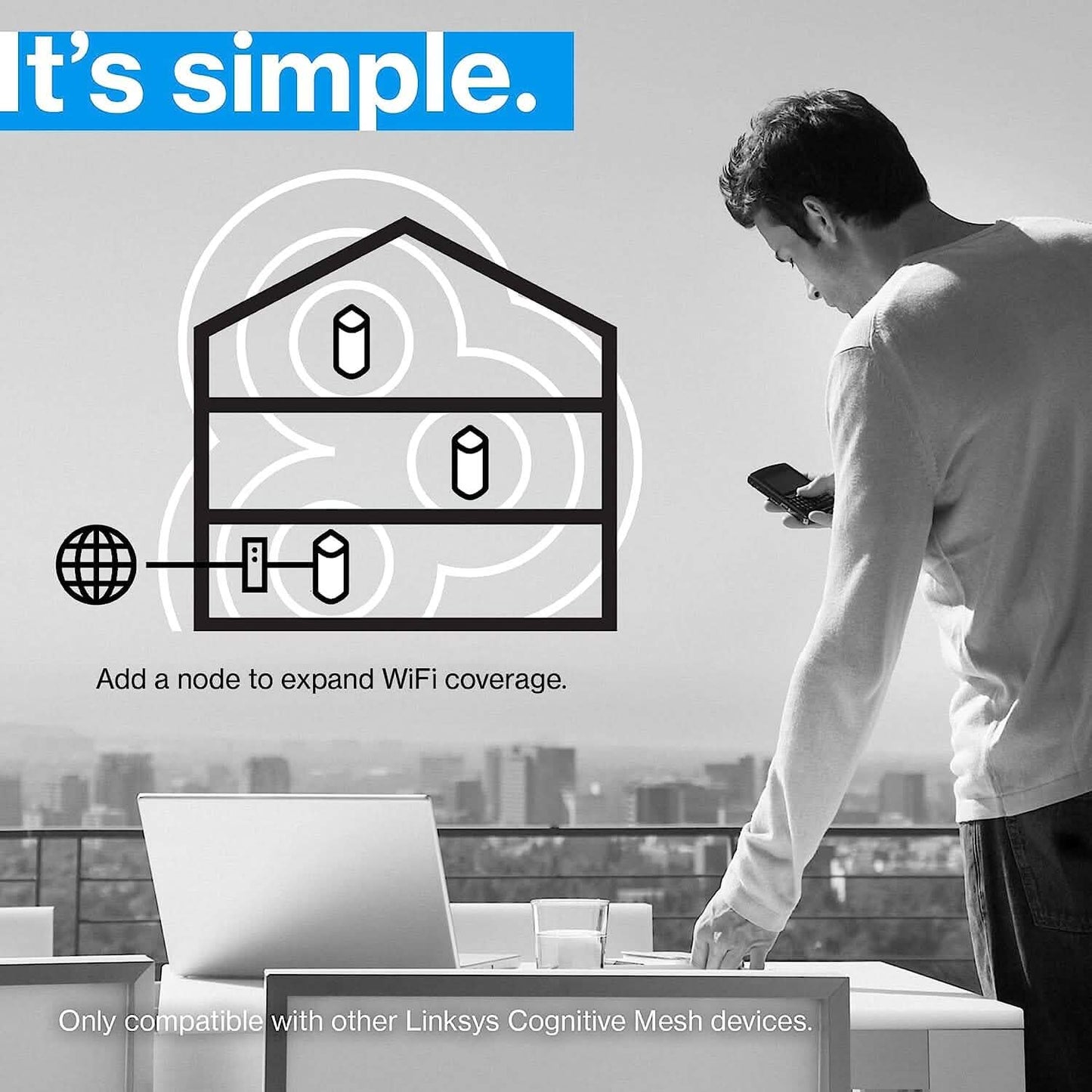 Linksys Velop Pro WiFi 6E Mesh-System – Kognitiver Mesh-Router mit 6-GHz-Bandzugang und 5,4 (AXE5400) Gbit/s True Gigabit-Geschwindigkeit (Generalüberholt)