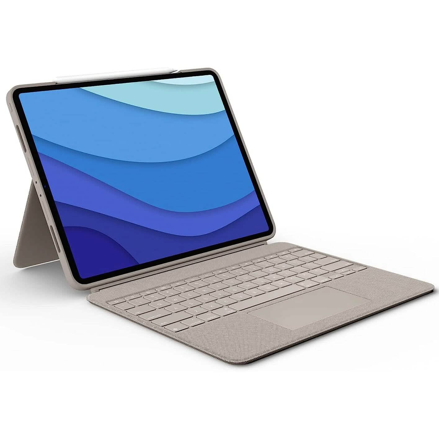 Logitech Combo Touch iPad Pro 12.9" (5./6. Generation – 2021, 2022) Tastatur-Case – Sand US-Layout