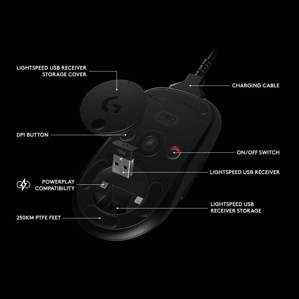 Logitech G Pro Wireless Gaming Maus mit eSports-tauglicher Leistung (generalüberholt)