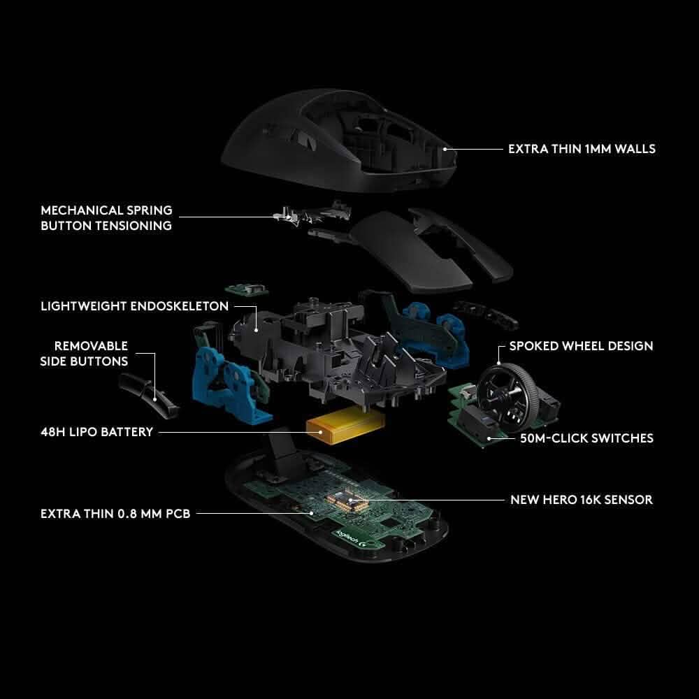 Logitech G Pro Wireless Gaming Maus mit eSports-tauglicher Leistung (generalüberholt)