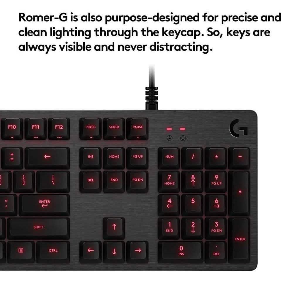 Logitech G413 Mechanische Gaming-Tastatur mit Hintergrundbeleuchtung USB Passthrough Carbon (Generalüberholt)