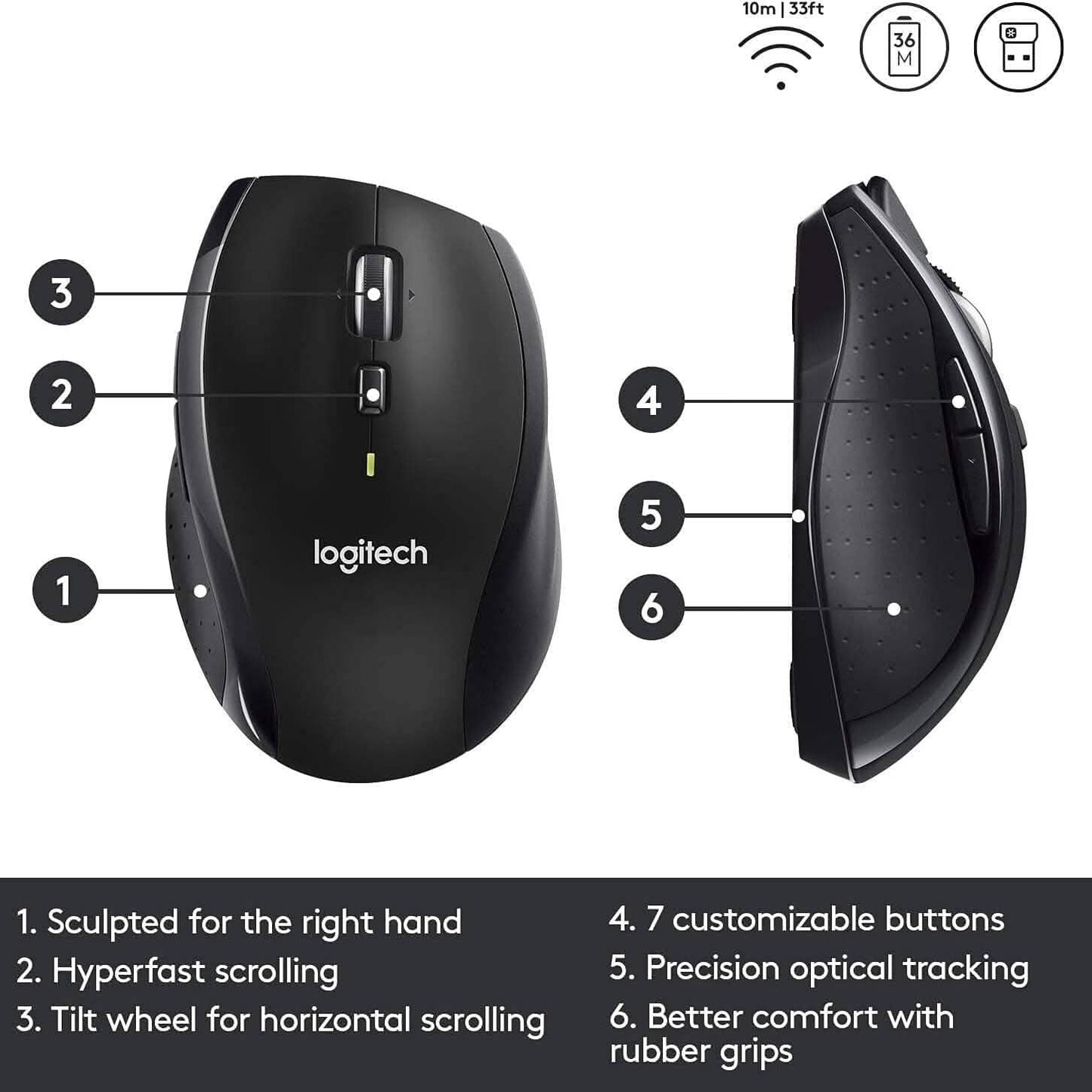 Logitech M705 Wireless Marathon Maus (Generalüberholt)