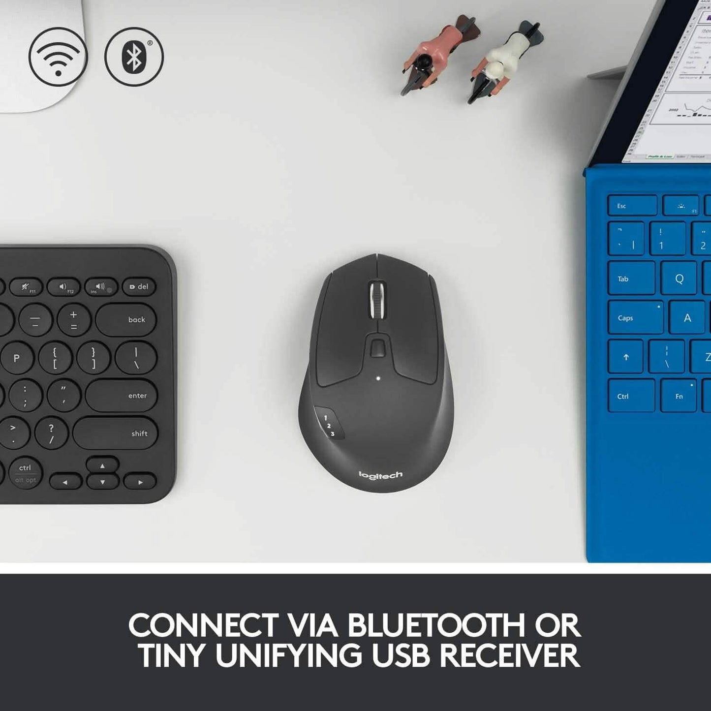 Logitech M720 Triathlon Multi-Device Maus mit USB Unifying Empfänger (Generalüberholt)