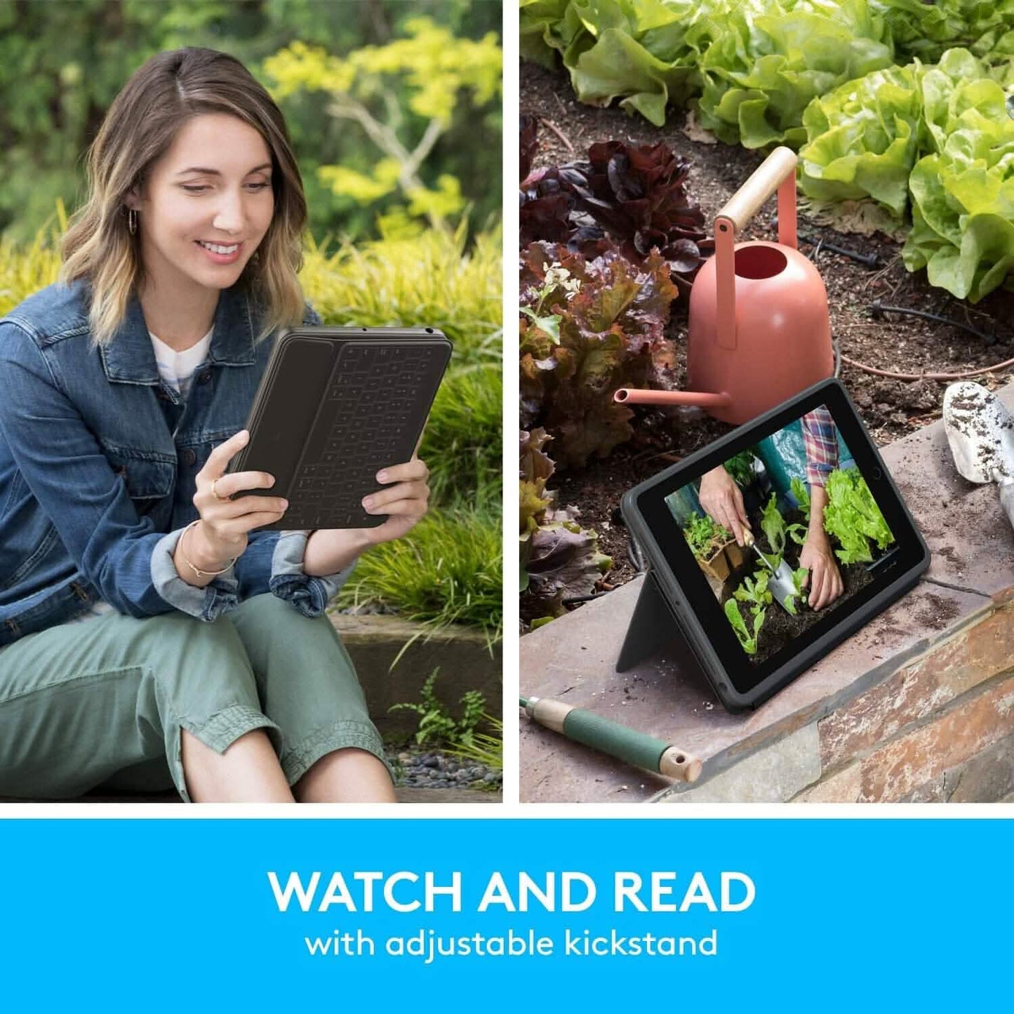 Logitech Rugged Folio – Schutzhülle mit Tastatur für iPad (7., 8. und 9. Generation)