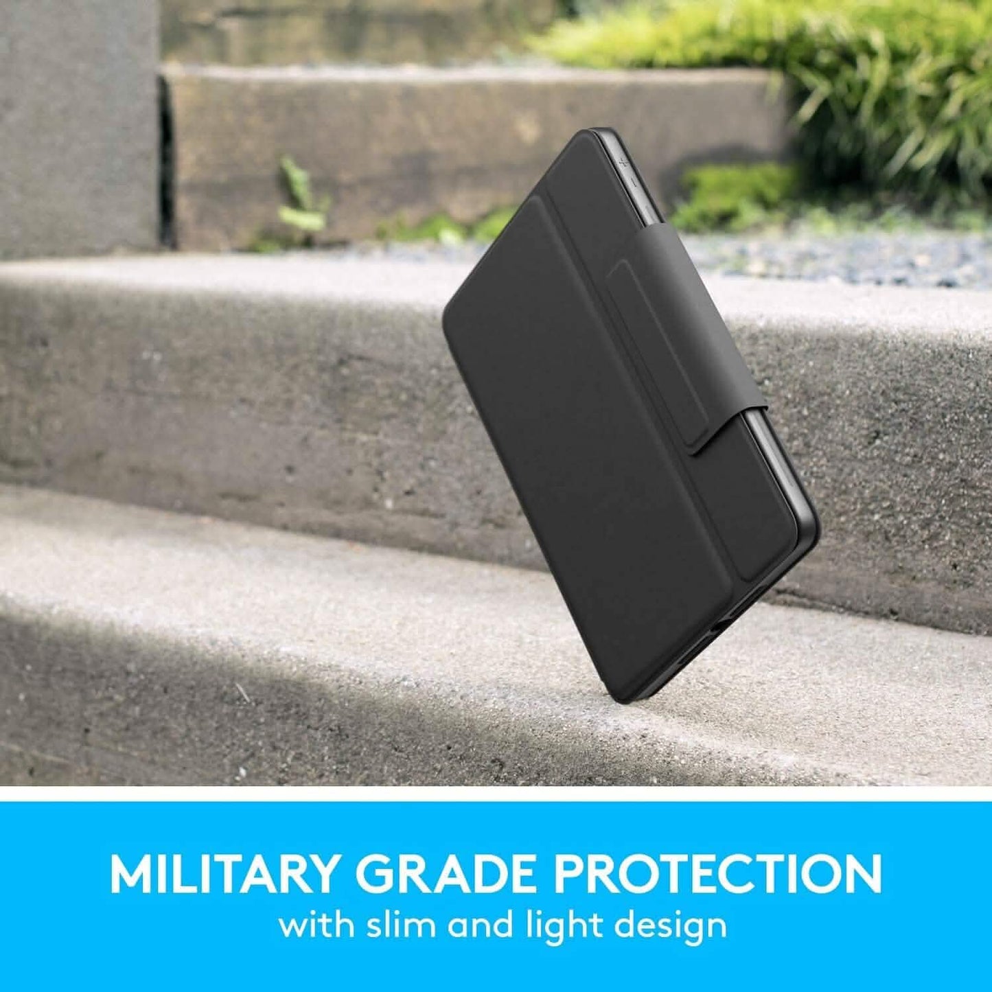 Logitech Rugged Folio – Schutzhülle mit Tastatur für iPad (7., 8. und 9. Generation)