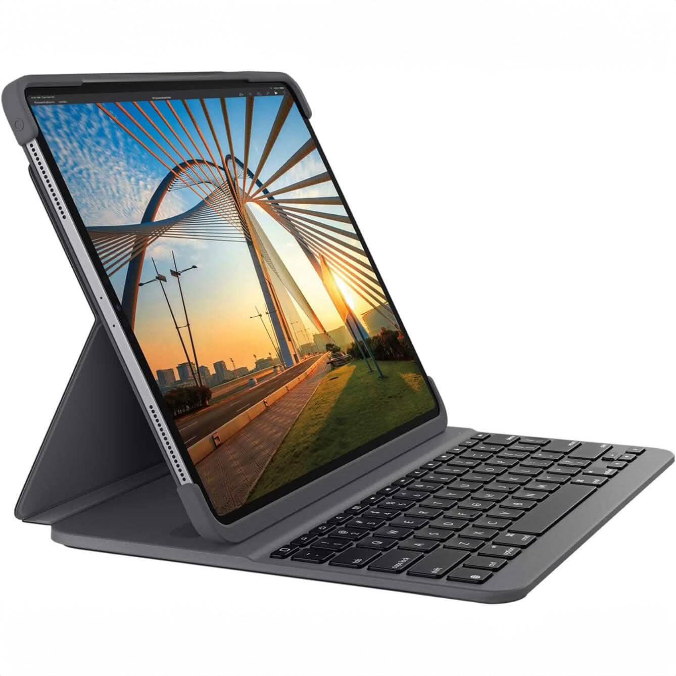 Logitech SLIM FOLIO PRO beleuchtete Bluetooth-Tastaturhülle für iPad Pro 12,9 Zoll (3. und 4. Generation) (Generalüberholt)