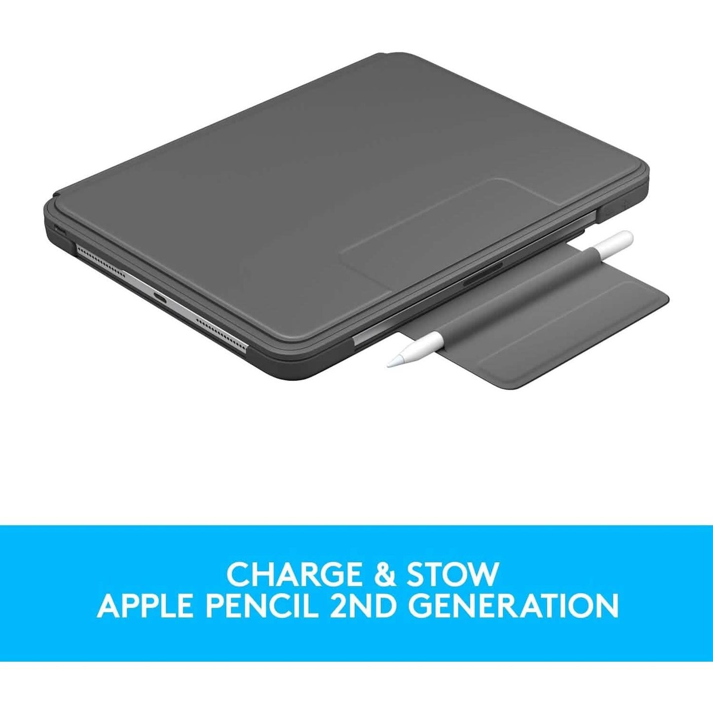 Logitech SLIM FOLIO PRO beleuchtete Bluetooth-Tastaturhülle für iPad Pro 12,9 Zoll (3. und 4. Generation) (Generalüberholt)