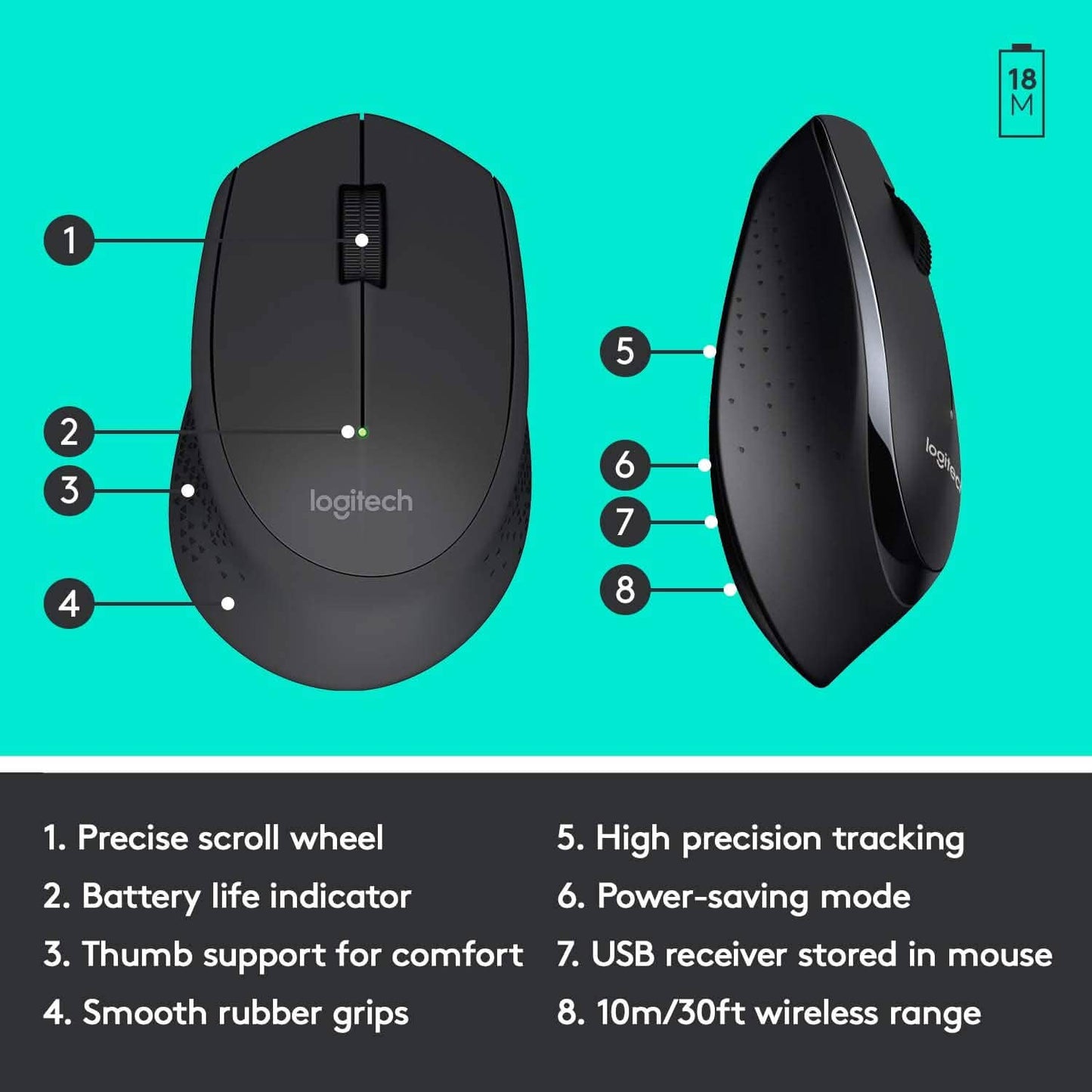 Logitech Wireless Combo Tastatur in Standardgröße mit komfortabler rechtshändiger Maus (erneuert)