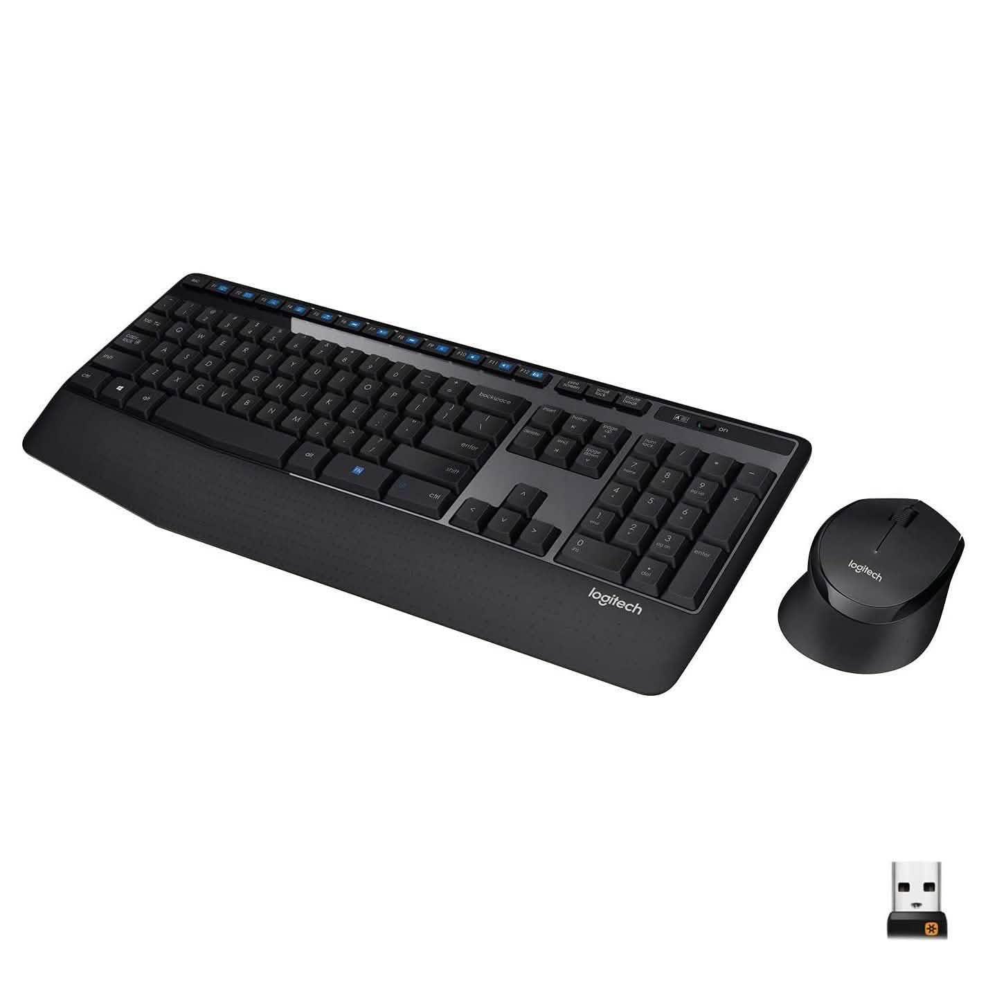 Logitech Wireless Combo Tastatur in Standardgröße mit komfortabler rechtshändiger Maus (erneuert)