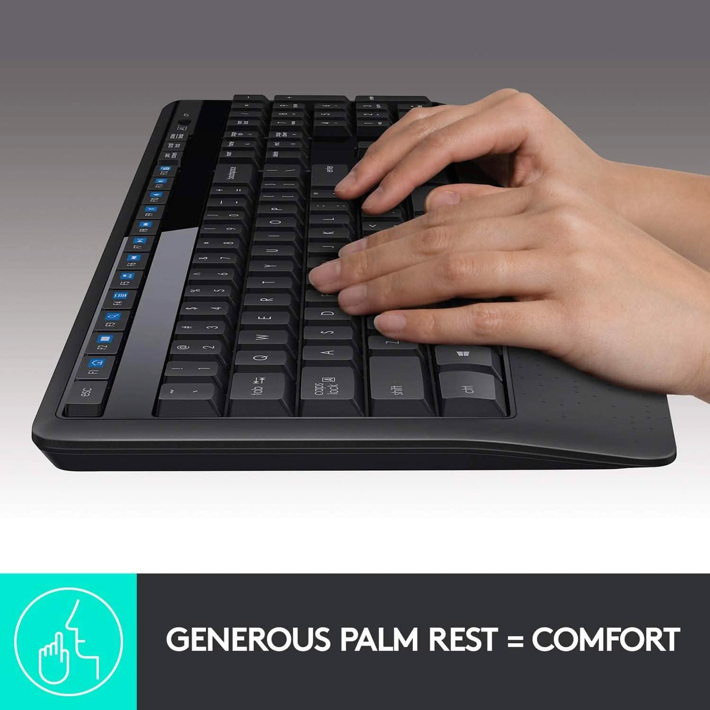 Logitech Wireless Combo Tastatur in Standardgröße mit komfortabler rechtshändiger Maus (erneuert)