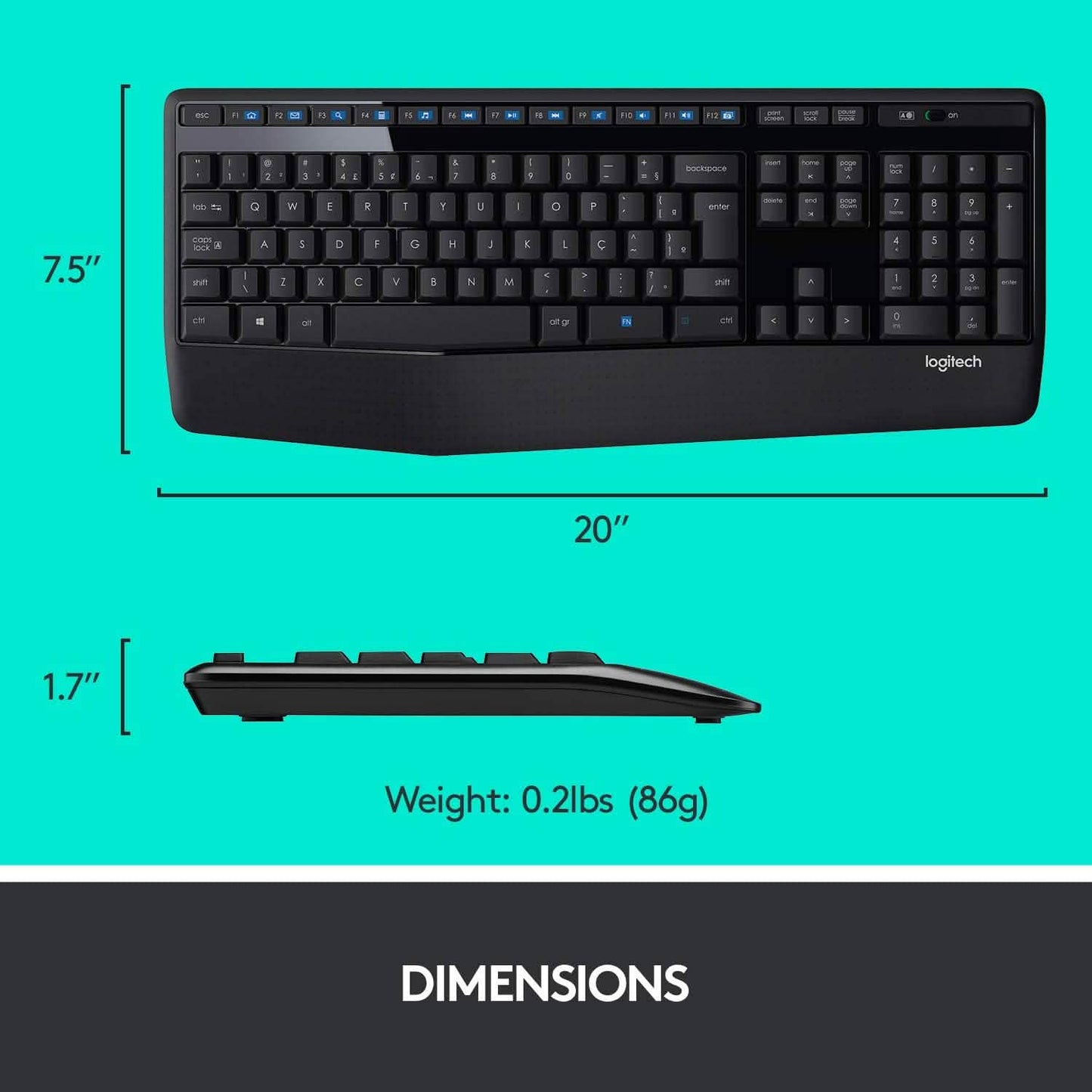 Logitech Wireless Combo Tastatur in Standardgröße mit komfortabler rechtshändiger Maus (erneuert)