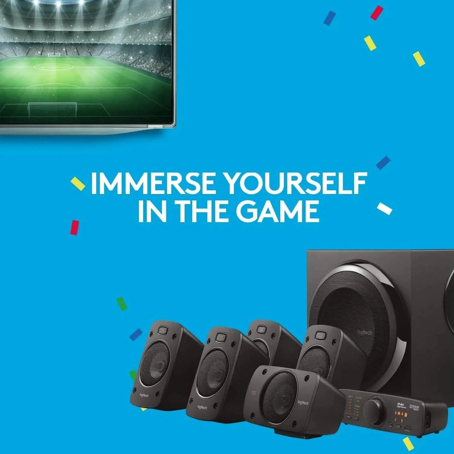 Logitech Z906 5.1 Surround Sound Lautsprechersystem – THX-, Dolby Digital- und DTS Digital-zertifiziert (Generalüberholt)