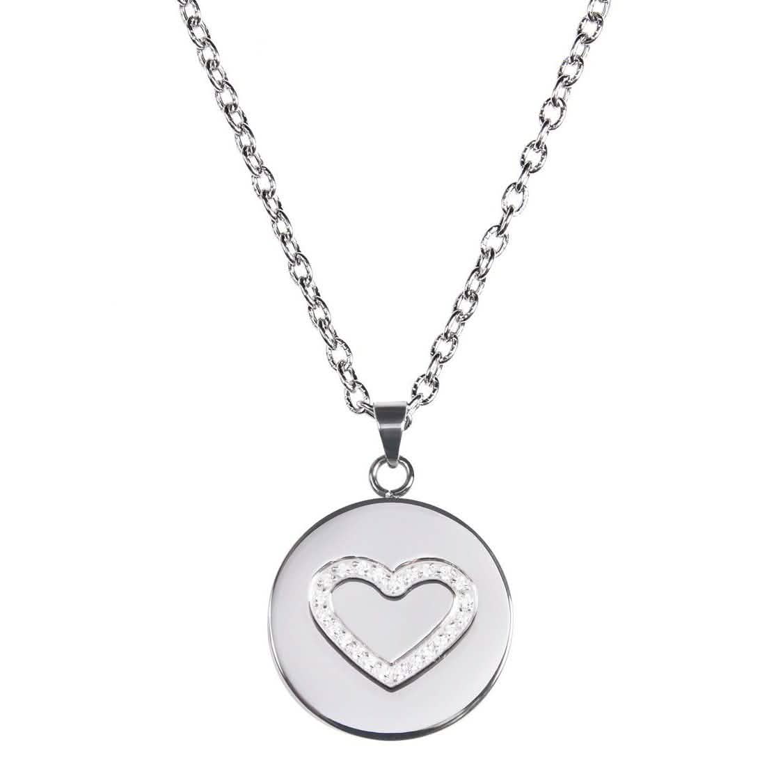 Halskette mit Zirkoniascheibe "Liebe, Glaube & Überleben"