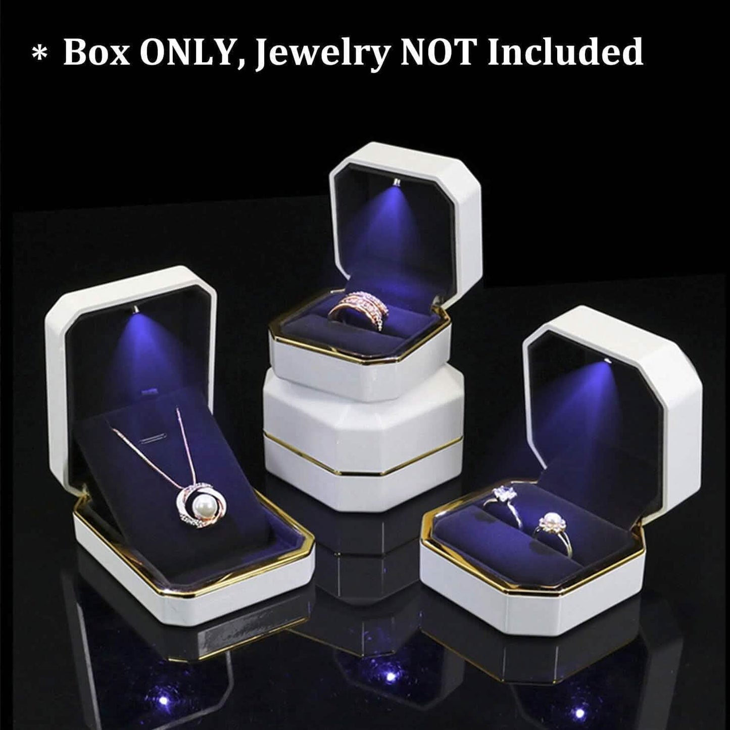 Luxuriöse Ringbox mit LED-Beleuchtung