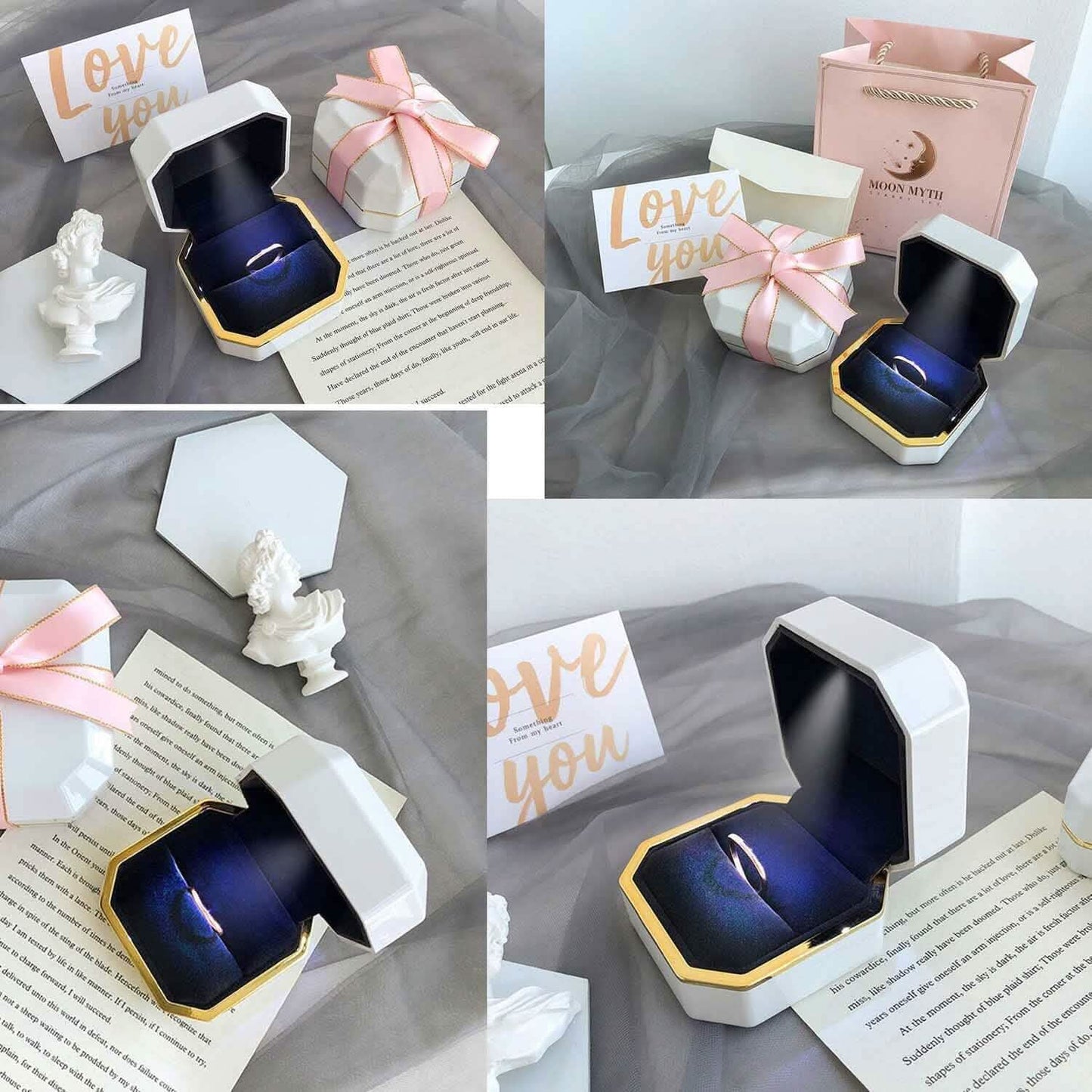 Luxuriöse Ringbox mit LED-Beleuchtung