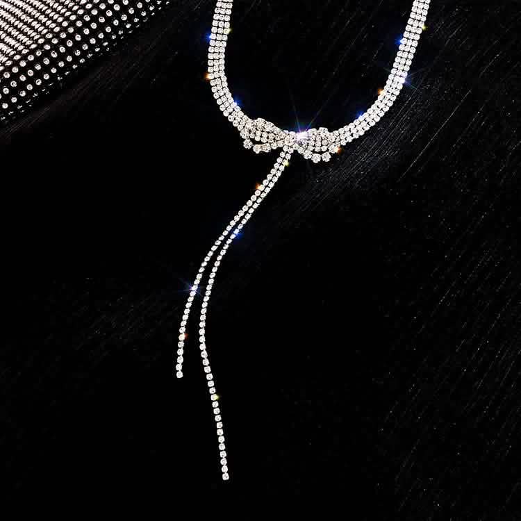 Luxuriöse, trendige Kristall-Choker-Halskette Schlüsselbeinkette für Damen, Hochzeit, Modeschmuck, Collier