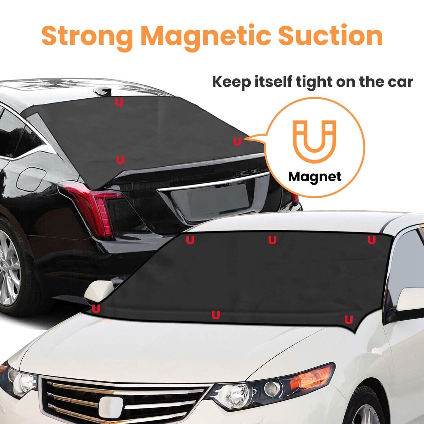 Magnetische Auto-Windschutzscheibenabdeckung, Front- und Heckschutz, passend für alle Autos