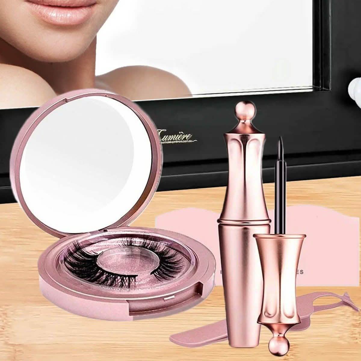 Magnetischer Eyeliner mit 3D Magnetwimpern & Pinzetten-Set