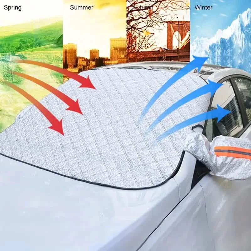 Magnetische Windschutzscheiben-Sonnenblende, verdickt, Sonnenschutz, UV-Schutz, Wärmedämmung, Schneeschutzabdeckung
