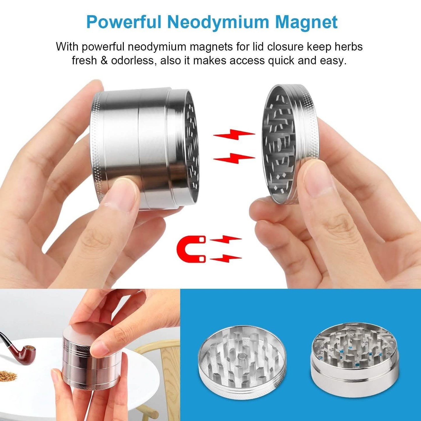 Magnetische Kräuter Gewürz Tabak Reibe
