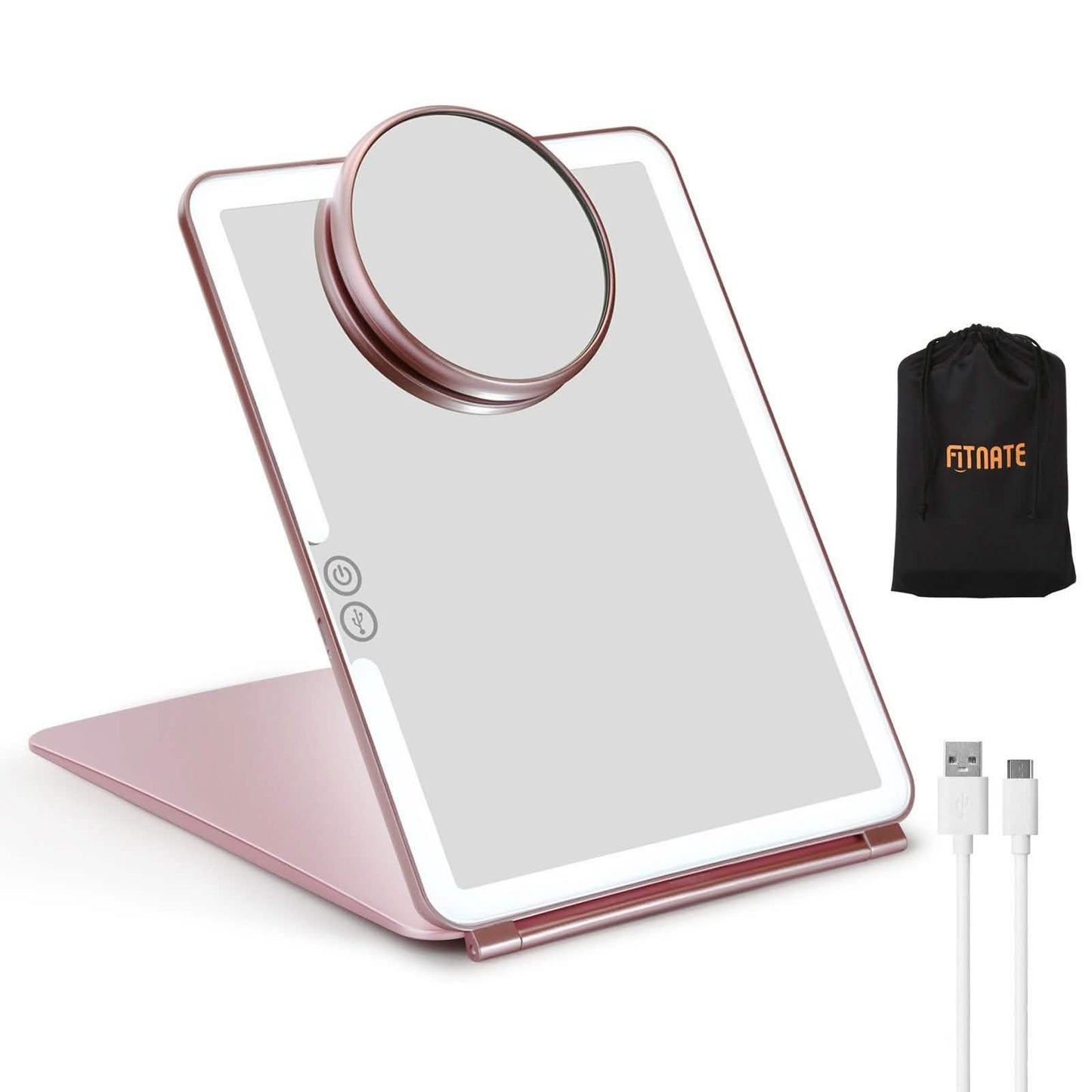 Schminkspiegel mit USB-Ladefunktion und LED-Beleuchtung