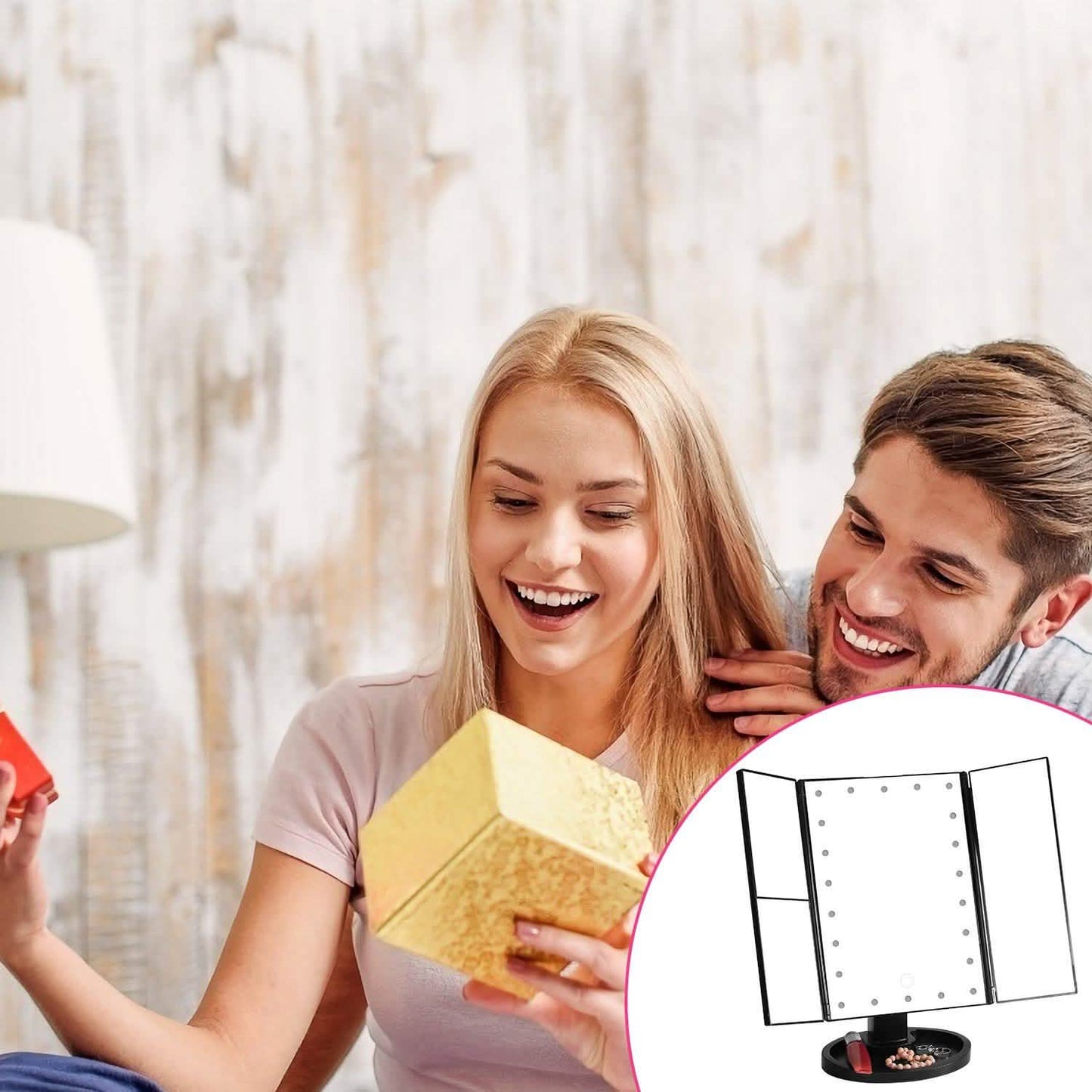 Kosmetikspiegel mit 22 LED-Leuchten