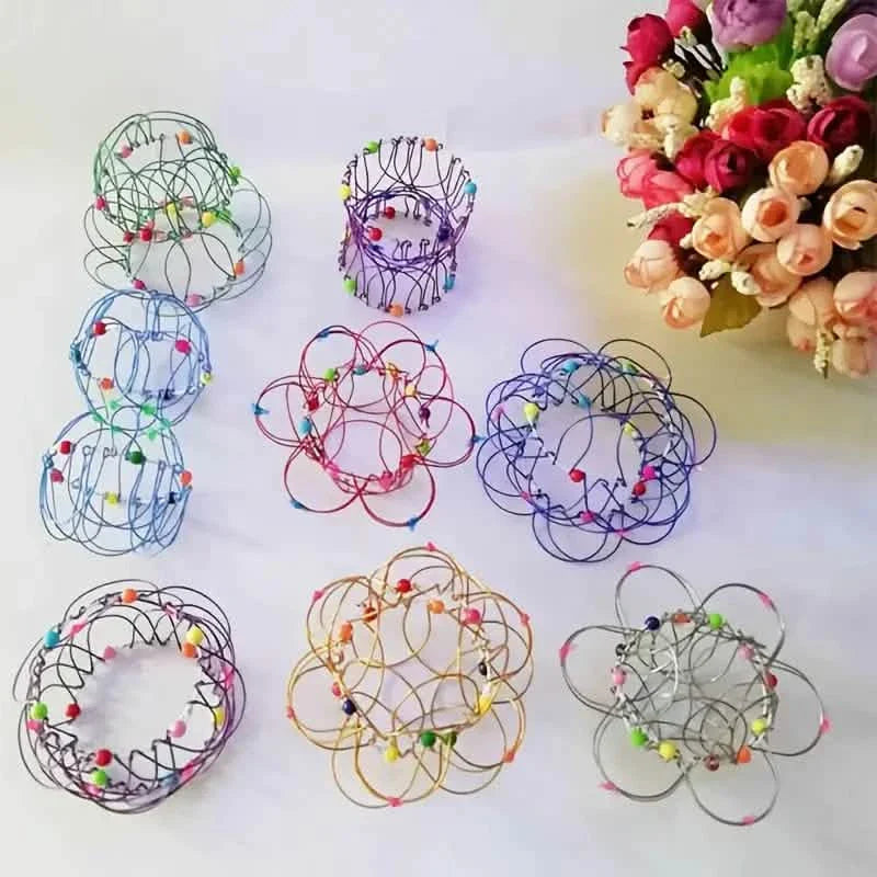 Mandala Dekompressions-Blumenkorb & Stahlring Sensorisches Spielzeug
