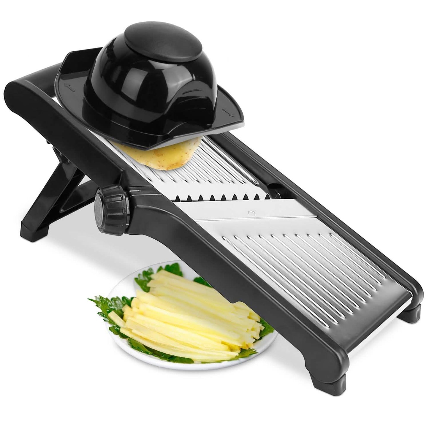Mandoline-Edelstahl-Gemüseschneider mit 5 einstellbaren Klingen