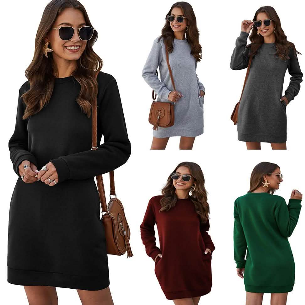 Marmoriertes Mini-Sweatshirt-Kleid