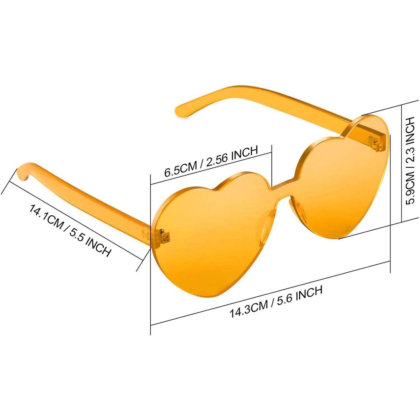 Maxdot Herzförmige Sonnenbrille Party-Sonnenbrille