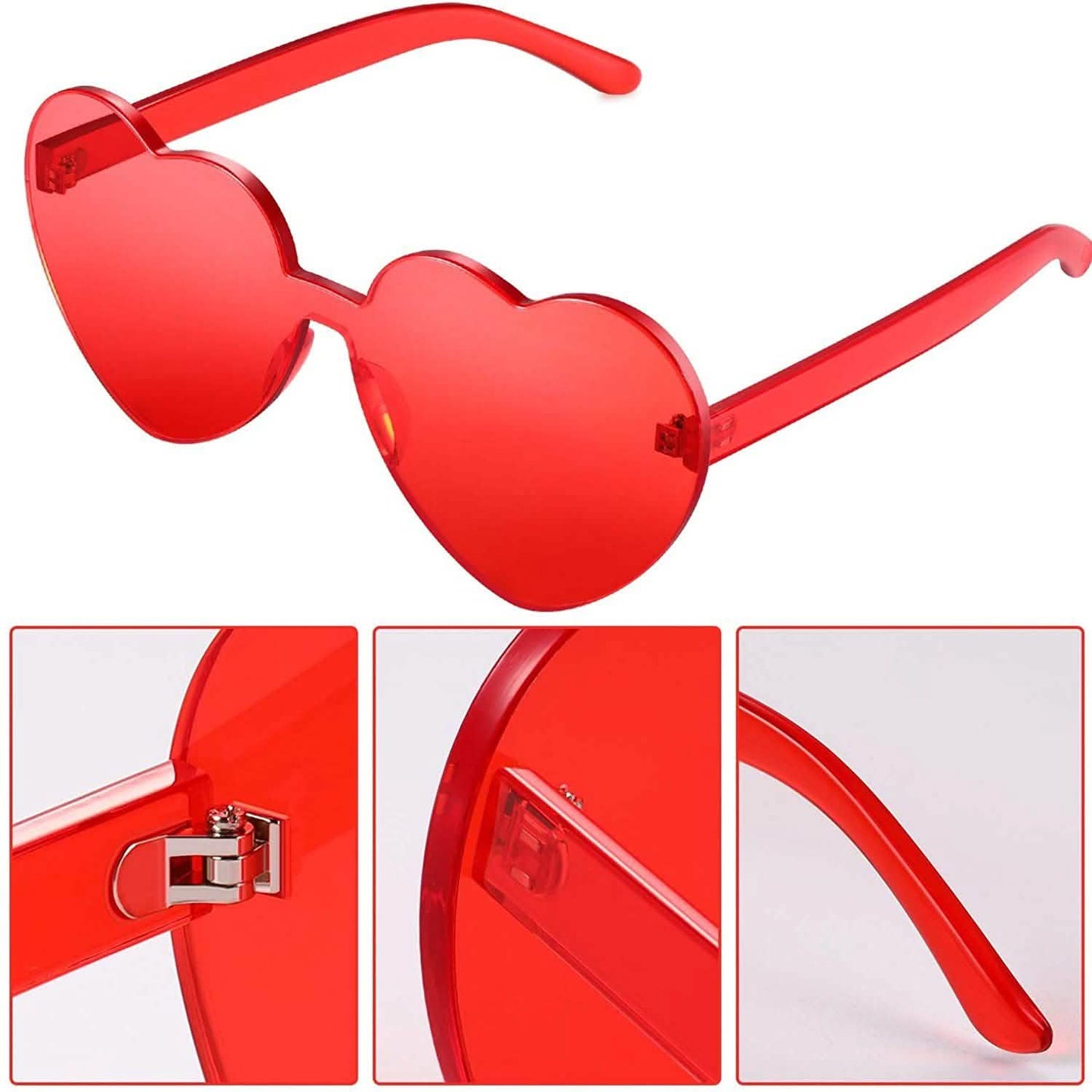 Maxdot Herzförmige Sonnenbrille Party-Sonnenbrille