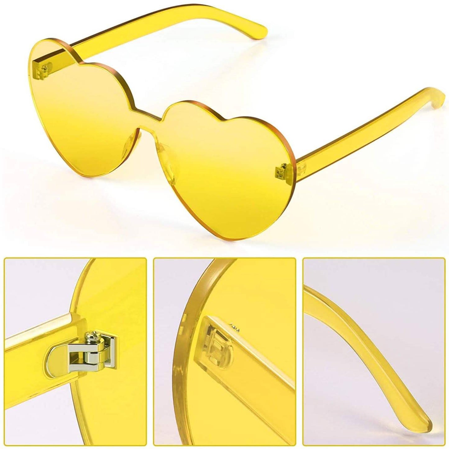 Maxdot Herzförmige Sonnenbrille Party-Sonnenbrille
