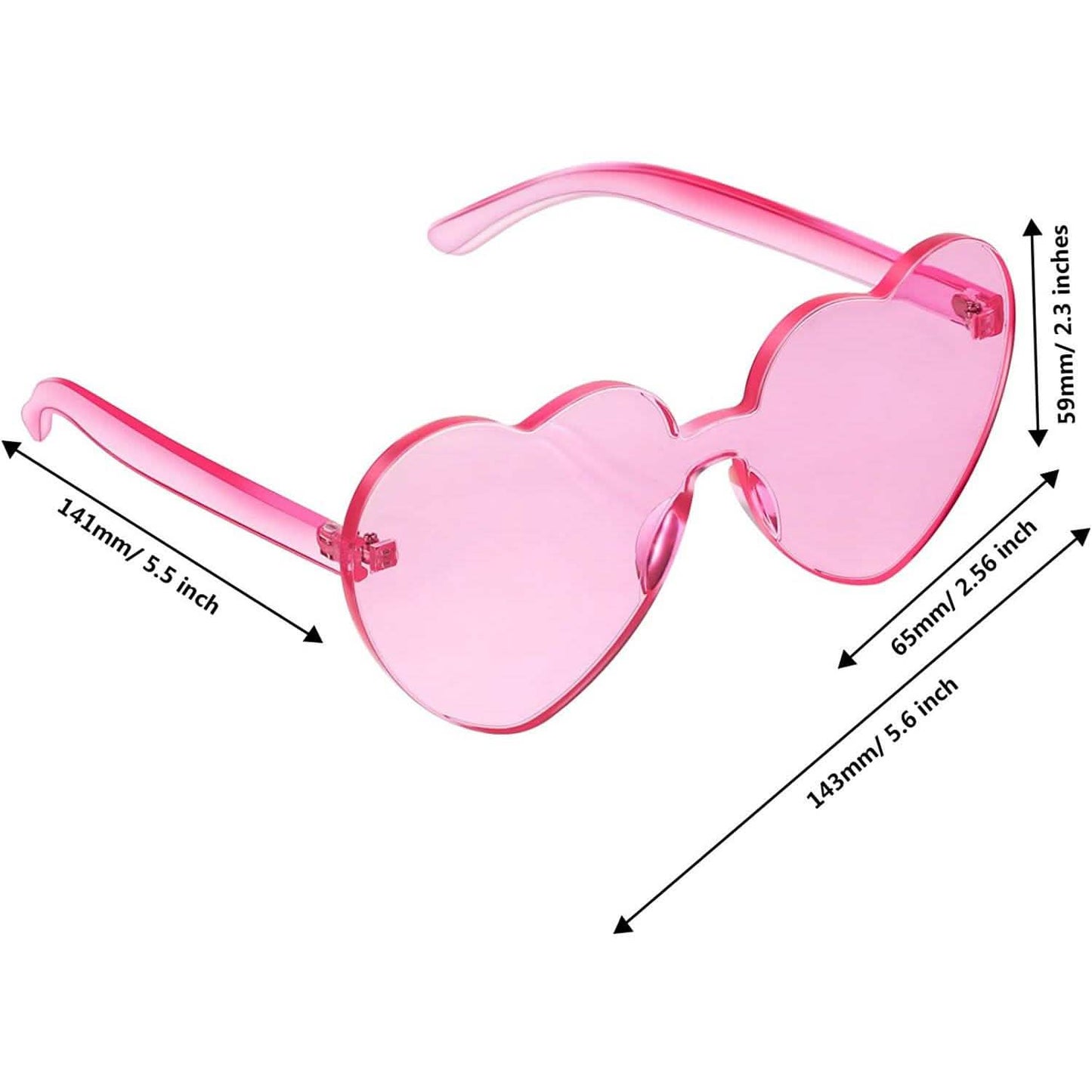 Maxdot Herzförmige Sonnenbrille Party-Sonnenbrille