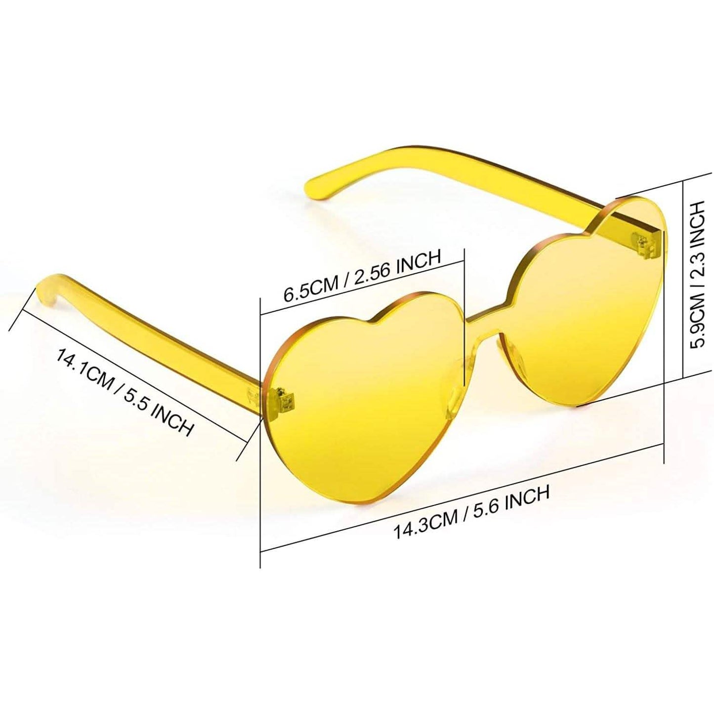 Maxdot Herzförmige Sonnenbrille Party-Sonnenbrille