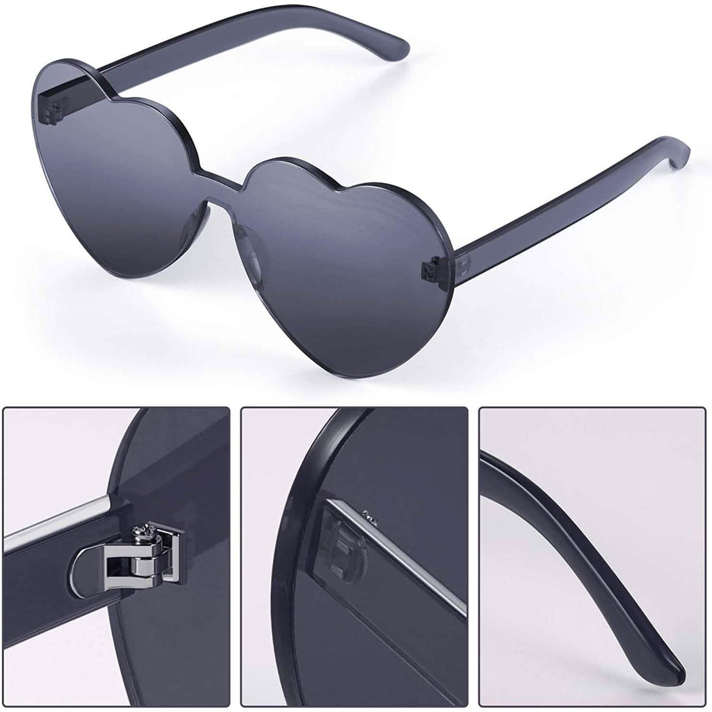 Maxdot Herzförmige Sonnenbrille Party-Sonnenbrille