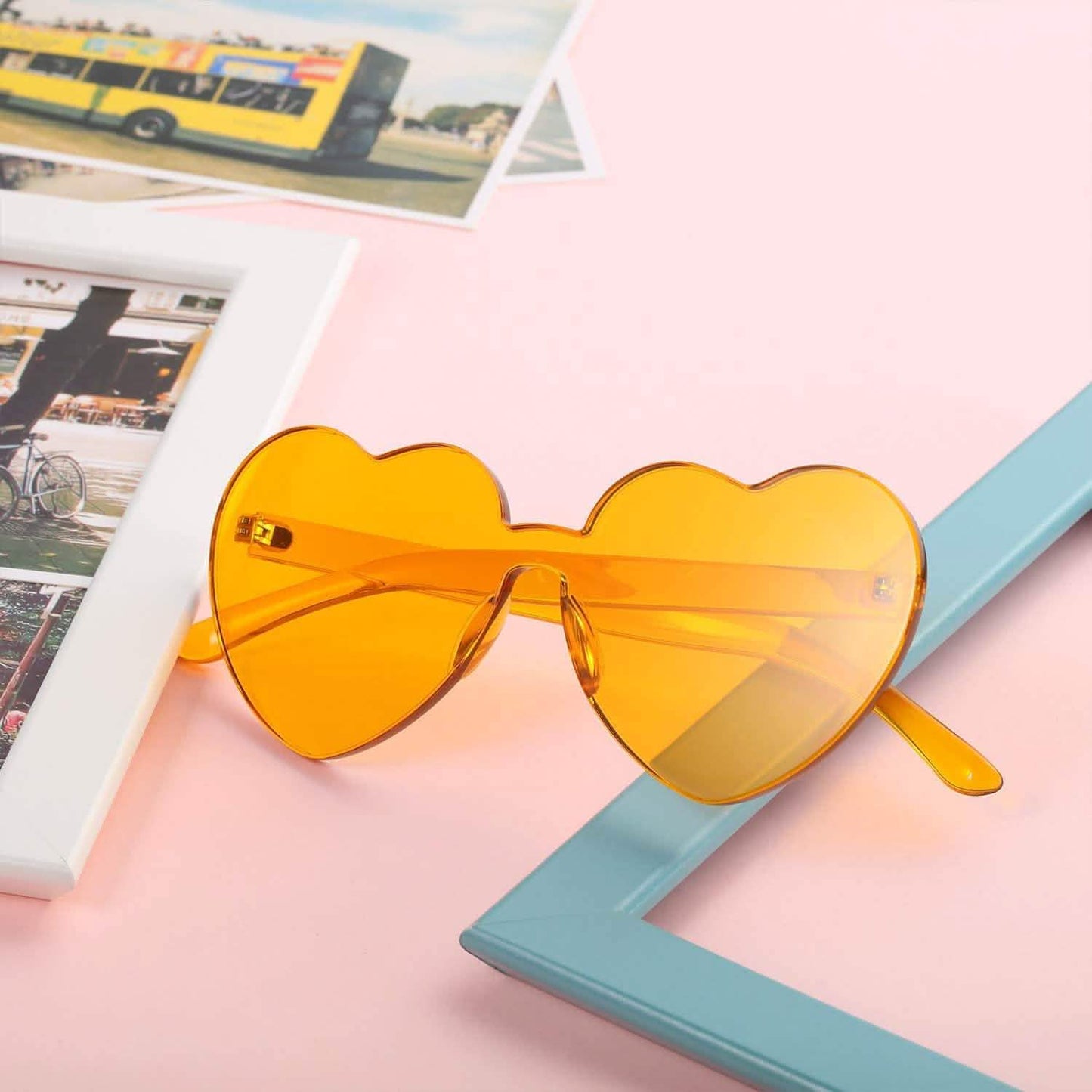 Maxdot Herzförmige Sonnenbrille Party-Sonnenbrille